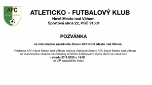 Mimoriadna členská schôdza klubu AFC Nové Mesto nad Váhom
