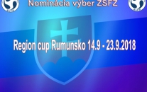 Nominácia výber ZSFZ Region cup Rumunsko