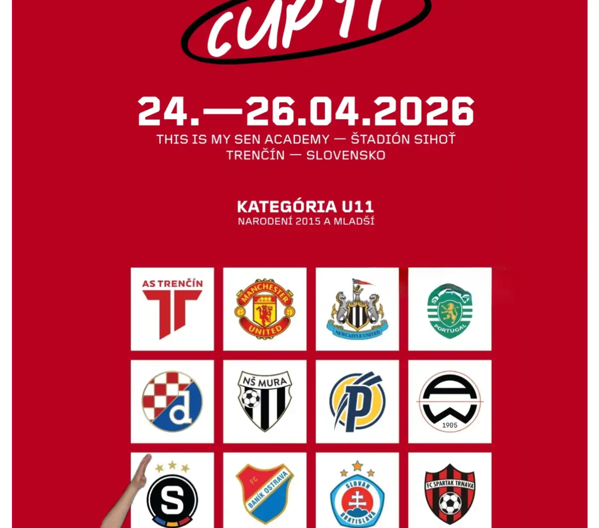 Hráč U11 Nikolas Orsava v drese výberu TN kraja