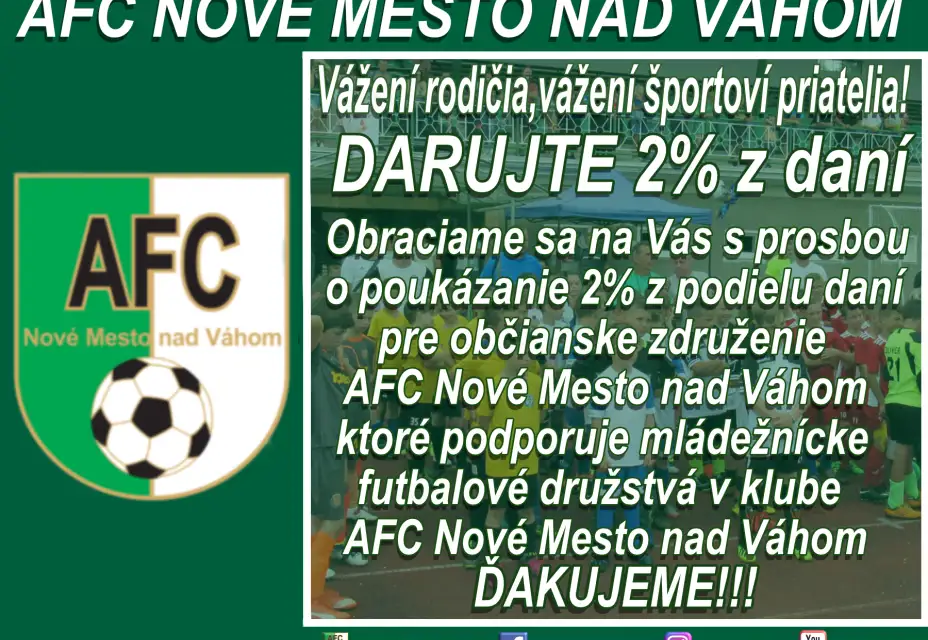 Darujte 2 % z dane.Ďakujeme